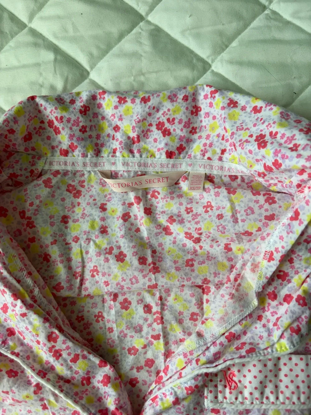 y2k Victoria's Secret Pink Floral Cotton Pajama Set